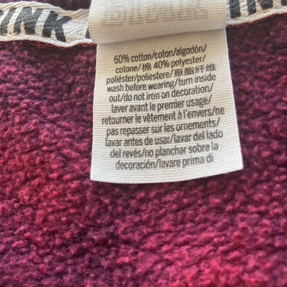 PINK Victorias Secret burgandy tie dye sweater probably shirt size large. - Picture 5 of 9